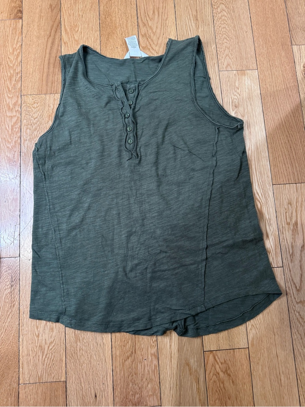 3 Women's Henley Tank Tops - Black, Olive, White (3 Pack) - Picture 2 of 11